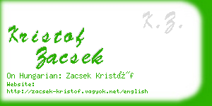 kristof zacsek business card